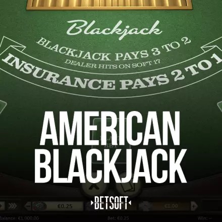 American Blackjack logo – Table Games by Betsoft Gaming at Betico Casino